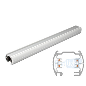 Ivela 3 fase rail opbouw rond zilvergrijs
